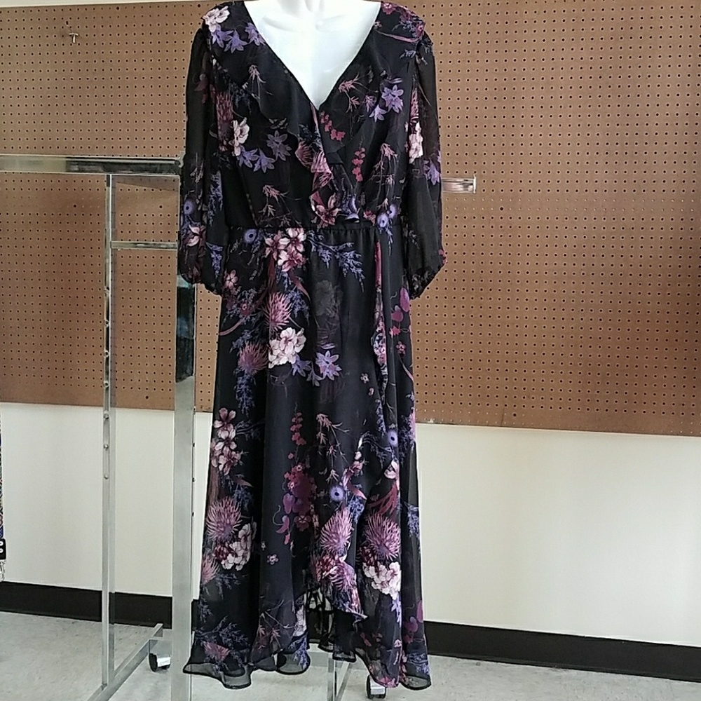 Lane Bryant Floral Chiffon Dress